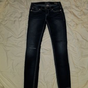 Silver skinny jeans